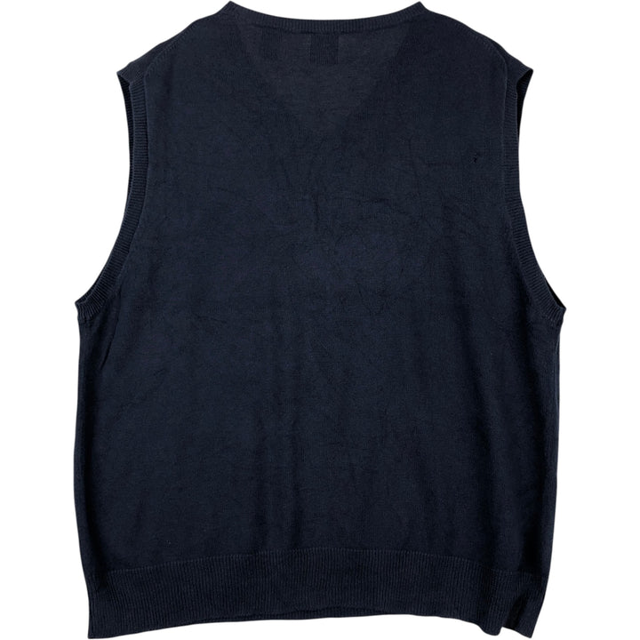90'S GAP Vintage V-neck Cotton Knit Vest, Men's XL cotton navy blue type Vintage Second Hand