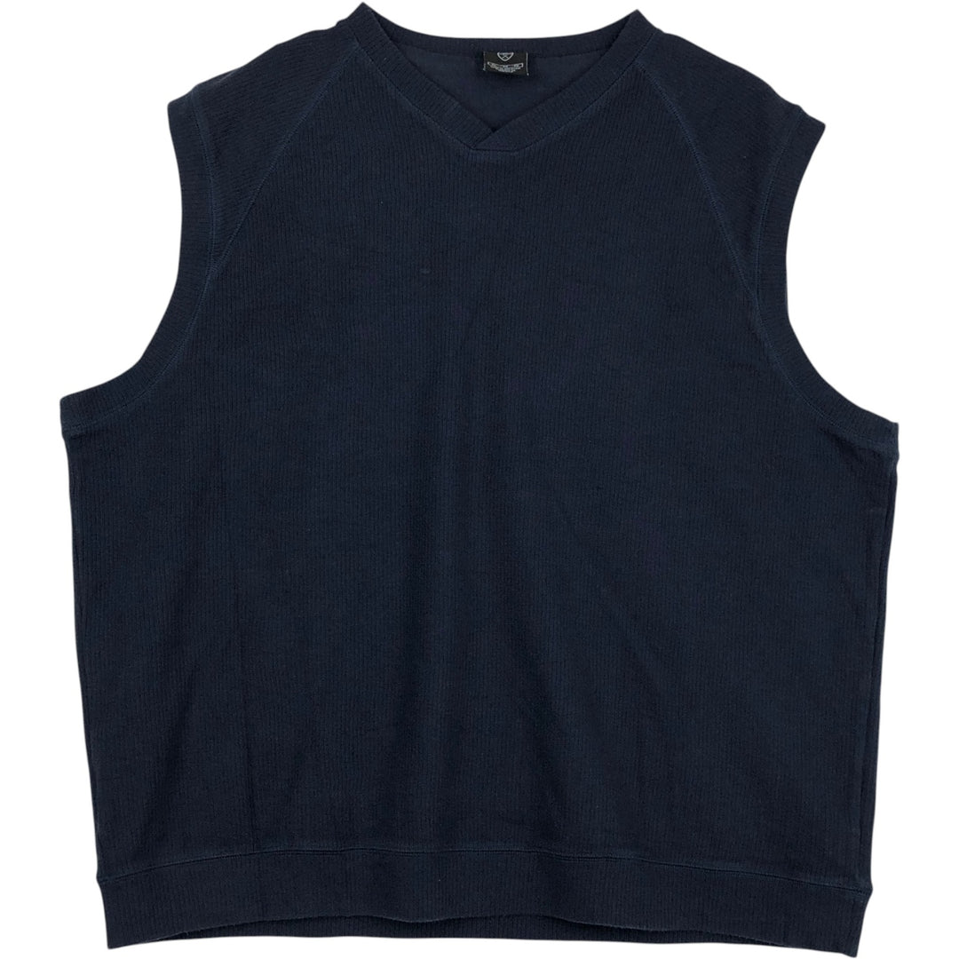 Nike Golf V-Neck Cotton Knit Vest, Men's Size XL (approx.) cotton navy blue type Vintage Second Hand