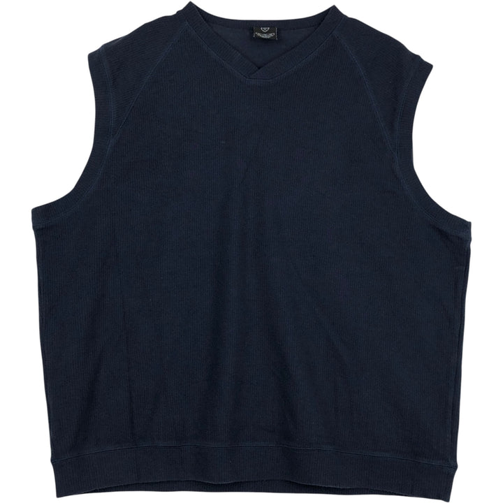 Nike Golf V-Neck Cotton Knit Vest, Men's Size XL (approx.) cotton navy blue type Vintage Second Hand