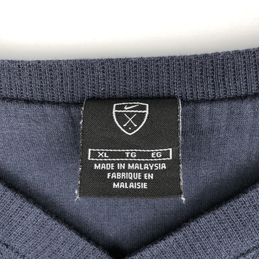 Nike Golf V-Neck Cotton Knit Vest, Men's Size XL (approx.) cotton navy blue type Vintage Second Hand