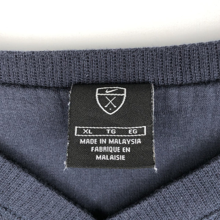 Nike Golf V-Neck Cotton Knit Vest, Men's Size XL (approx.) cotton navy blue type Vintage Second Hand