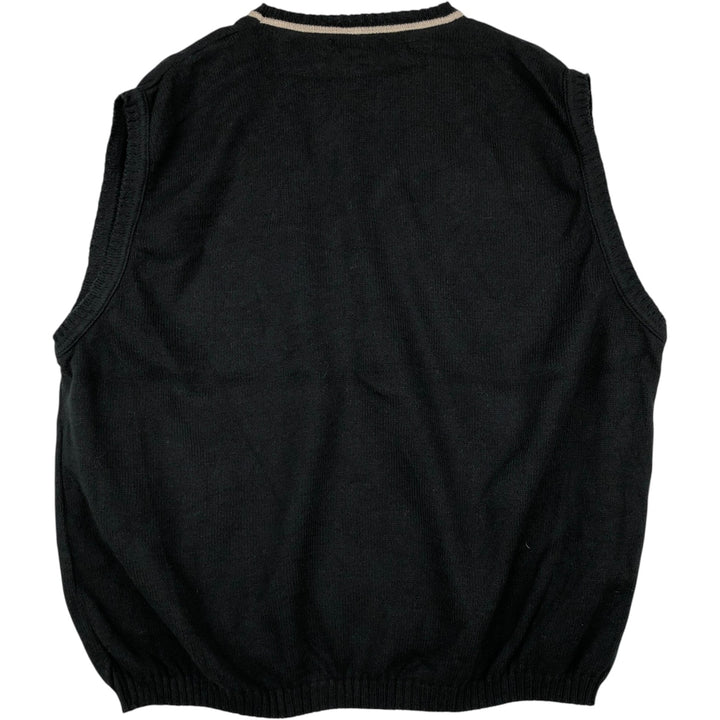 MUNSINGWEAR V-neck Cotton Knit Vest, Made in USA, Men's XL equivalent. cotton black type Vintage Second Hand