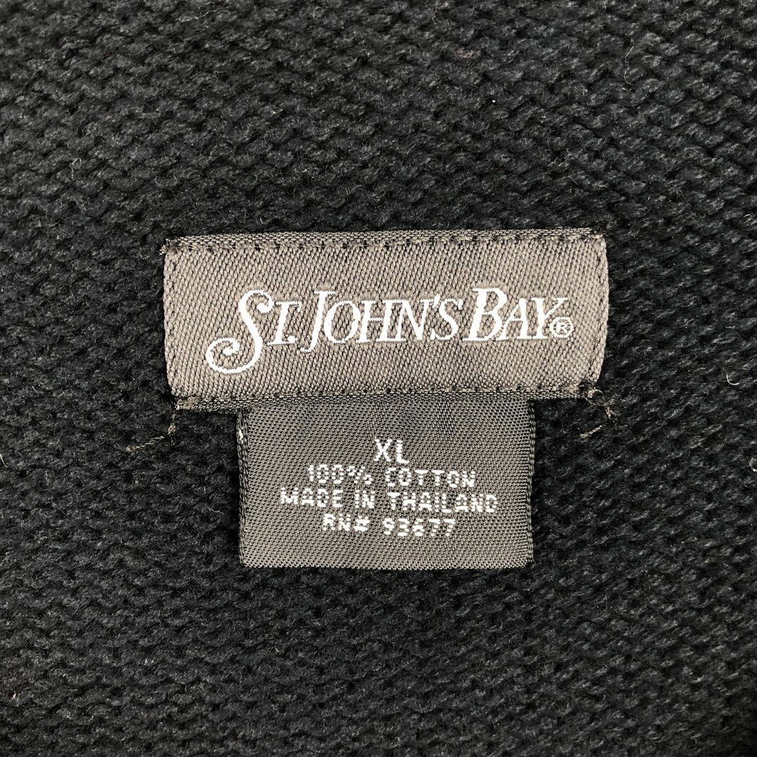 St. John's Bay Diamond Pattern V-Neck Cotton Knit Vest (Men's XL equivalent) cotton navy blue type Vintage Second Hand