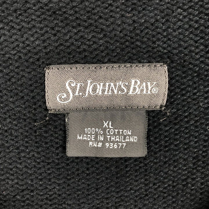 St. John's Bay Diamond Pattern V-Neck Cotton Knit Vest (Men's XL equivalent) cotton navy blue type Vintage Second Hand