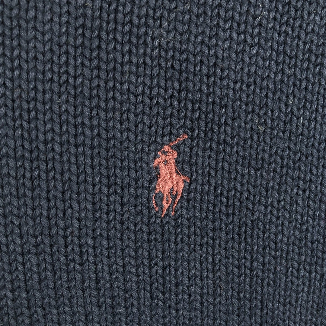 Ralph Lauren POLO by Ralph Lauren V-neck cotton knit vest, men's size XXL cotton navy blue type Vintage Second Hand