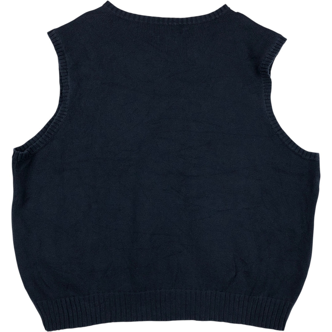 Ralph Lauren POLO by Ralph Lauren V-neck cotton knit vest, men's size XXL cotton navy blue type Vintage Second Hand