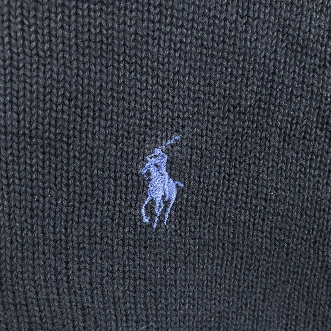 Ralph Lauren POLO by Ralph Lauren V-neck cotton knit vest, men's size XXL cotton navy blue type Vintage Second Hand