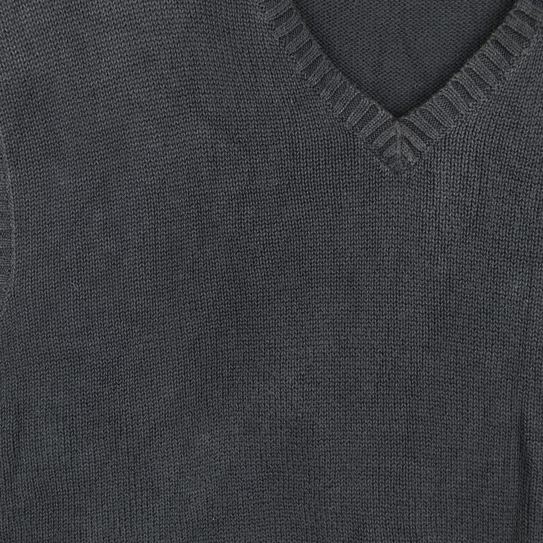 Ralph Lauren POLO by Ralph Lauren V-neck cotton knit vest, men's size XL cotton navy blue type Vintage Second Hand