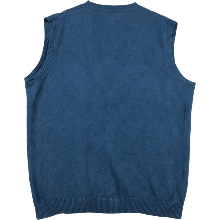 Pendleton Cotton Knit Vest, Open Front, Men's Size XL cotton Navy blue Vintage Second Hand