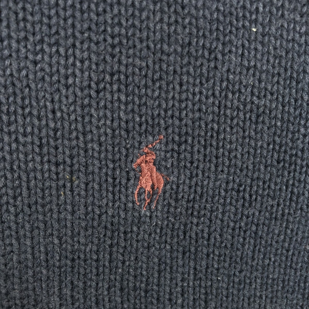 Ralph Lauren POLO by Ralph Lauren V-neck cotton knit vest, men's size XL cotton navy blue type Vintage Second Hand