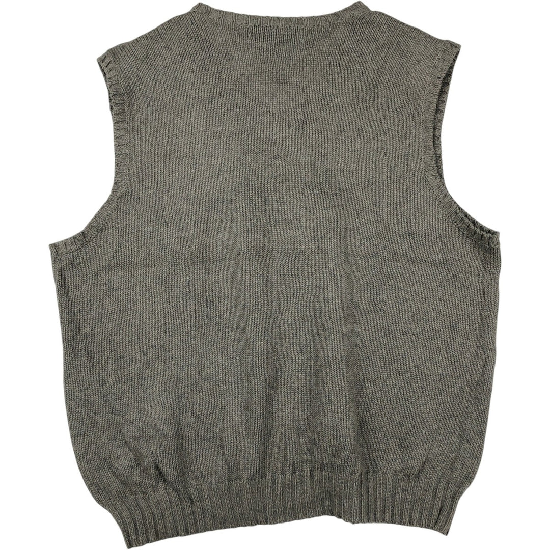 Ralph Lauren POLO by Ralph Lauren V-neck cotton knit vest, men's size XL cotton gray type Vintage Second Hand
