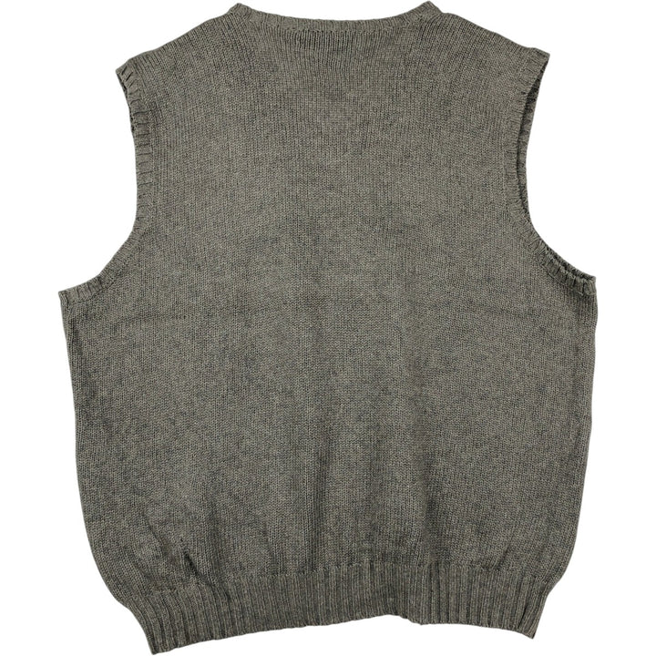 Ralph Lauren POLO by Ralph Lauren V-neck cotton knit vest, men's size XL cotton gray type Vintage Second Hand