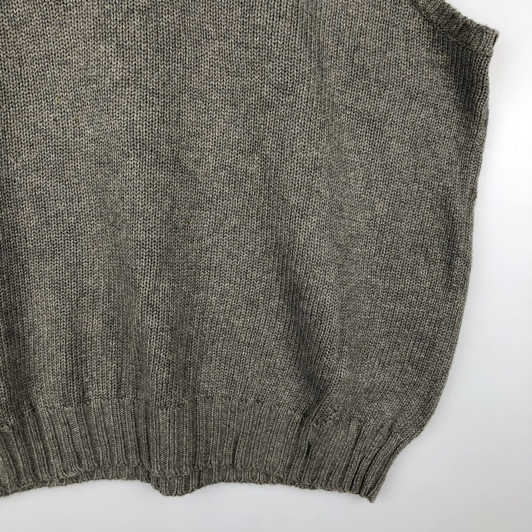 Ralph Lauren POLO by Ralph Lauren V-neck cotton knit vest, men's size XL cotton gray type Vintage Second Hand