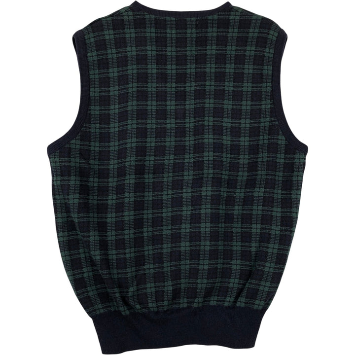 Ralph Lauren POLO by Ralph Lauren V-neck cotton knit vest, men's size L cotton navy blue type Vintage Second Hand