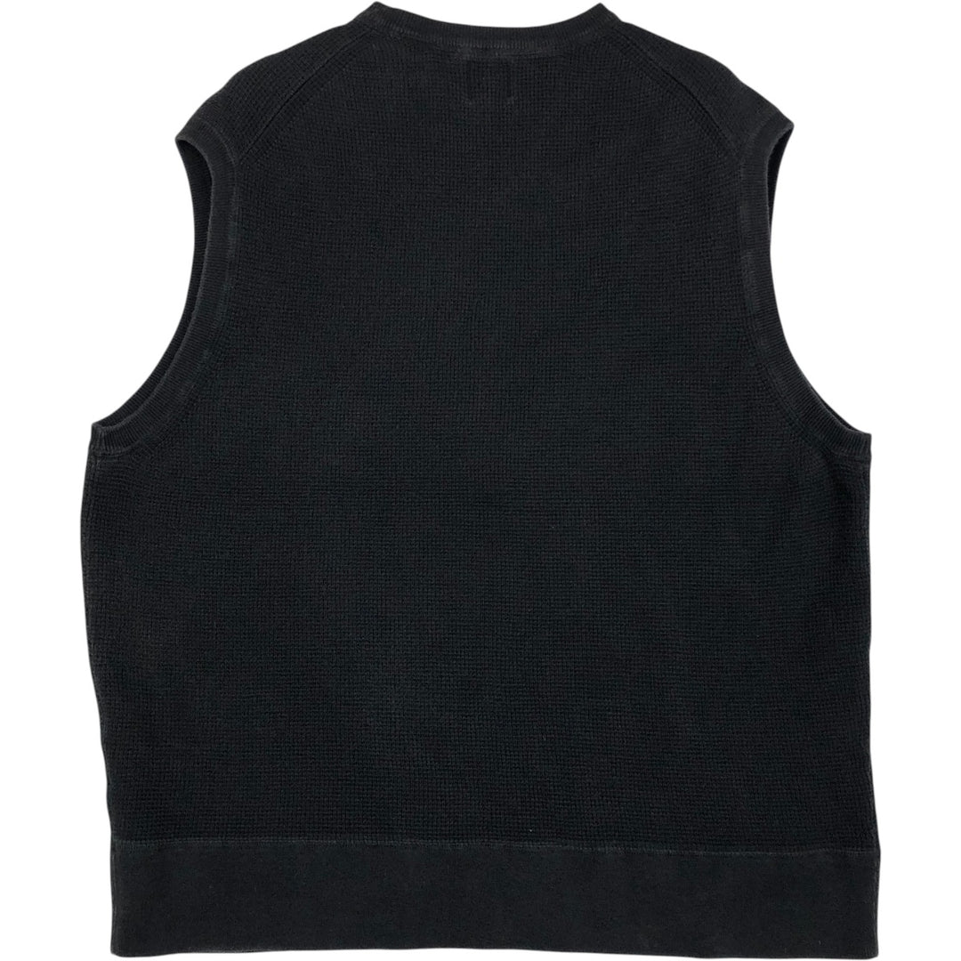 90'S GAP V-neck cotton knit vest, men's size L equivalent, vintage. cotton black type Vintage Second Hand