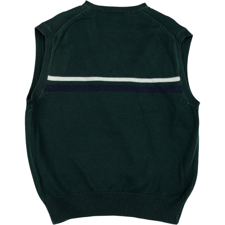 90'S GAP Old Gap V-neck Cotton Knit Vest, Men's Size L (approx.), Vintage cotton Green type dark green Vintage Second Hand