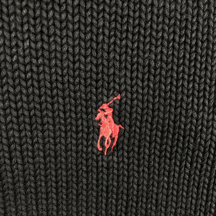 Ralph Lauren POLO by Ralph Lauren V-neck cotton knit vest, men's size XL cotton black type Vintage Second Hand