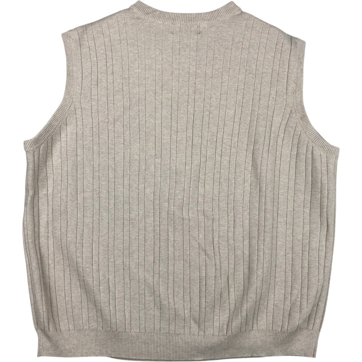 Ralph Lauren Chaps V-neck cotton knit vest, men's size L cotton Beige type Vintage Second Hand