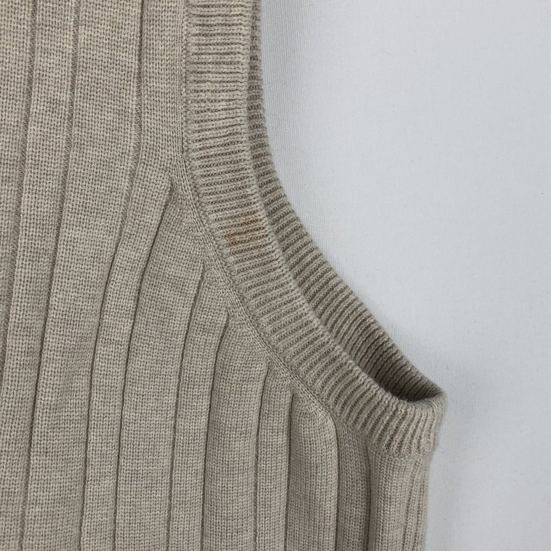 Ralph Lauren Chaps V-neck cotton knit vest, men's size L cotton Beige type Vintage Second Hand