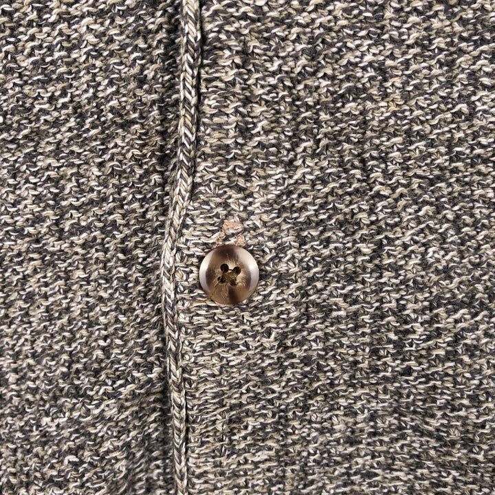 1990'S Eddie Bauer Open-Front Cotton Knit Vest, Made in USA, Men's Size L (Equivalent), Vintage cotton brown type Vintage Second Hand