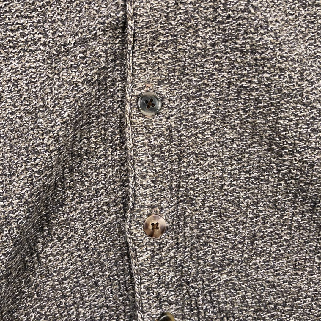 1990'S Eddie Bauer Open-Front Cotton Knit Vest, Made in USA, Men's Size L (Equivalent), Vintage cotton brown type Vintage Second Hand