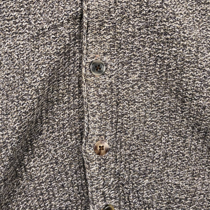1990'S Eddie Bauer Open-Front Cotton Knit Vest, Made in USA, Men's Size L (Equivalent), Vintage cotton brown type Vintage Second Hand
