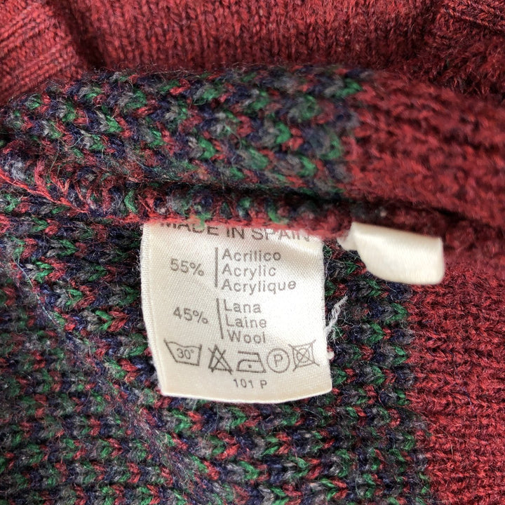 1980'S Lacoste Argyle Pattern V-Neck Wool x Acrylic Knit Vest, Made in Spain, Men's Size L (approx.), Vintage acrylic red type Vintage Second Hand