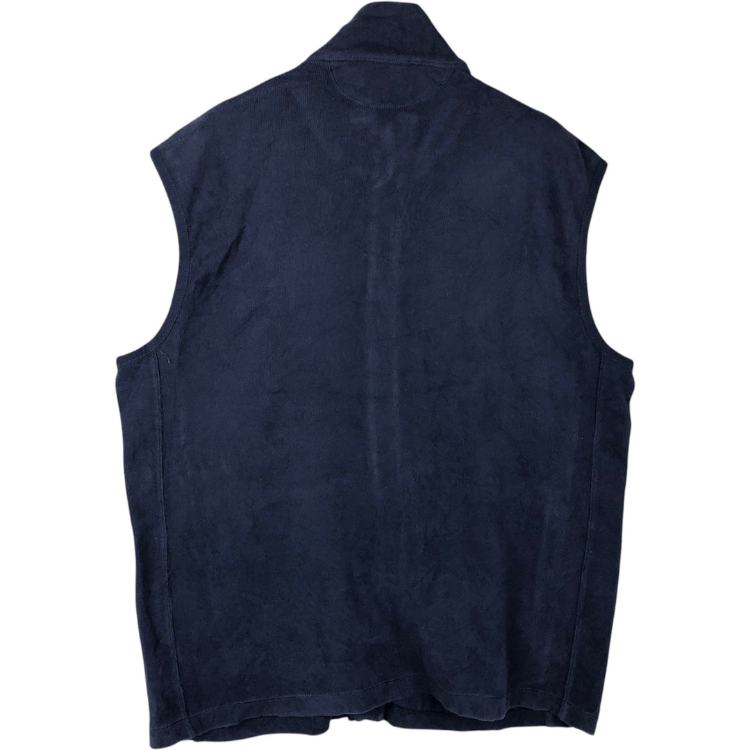 Ralph Lauren POLO RALPH LAUREN Open-front Cotton Knit Vest, Men's Size L (approx.) unclear navy blue type Vintage Second Hand