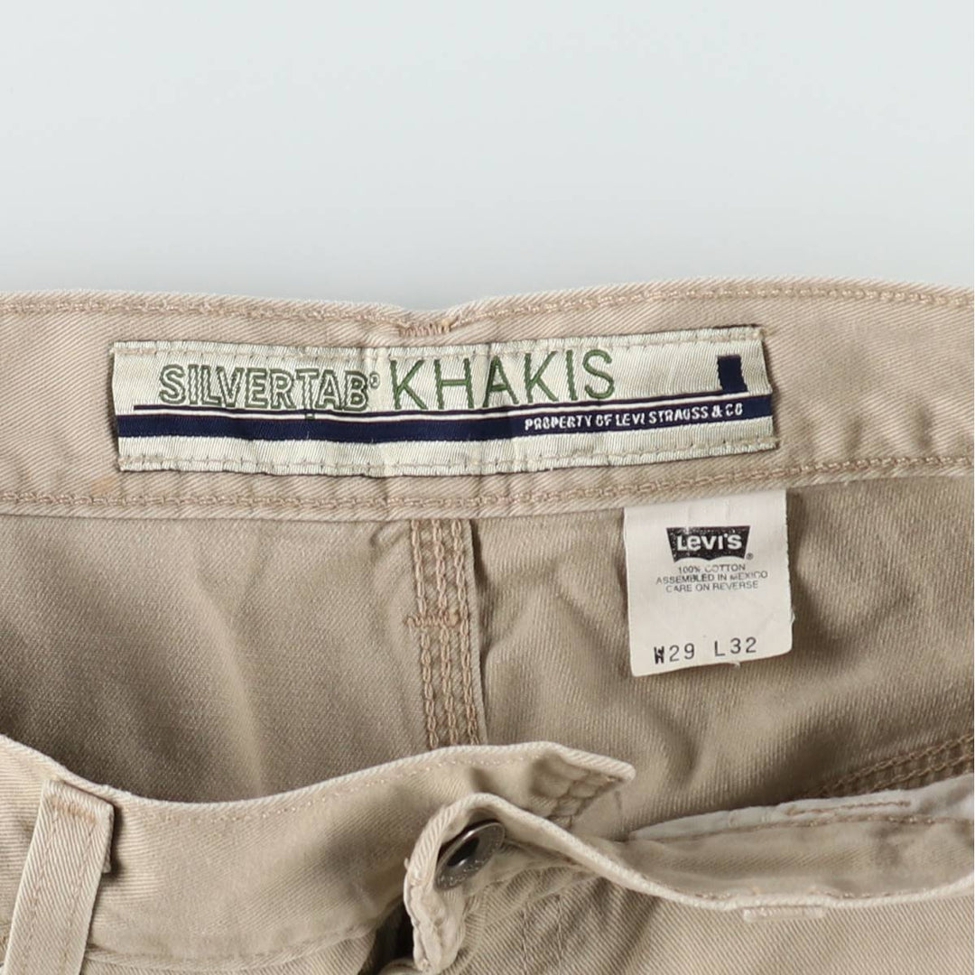 1990'S Levi's Silver Tab Khakis Chino Pants, W29 L32 (Men's equivalent to W29), Vintage. cotton Beige type Vintage Second Hand