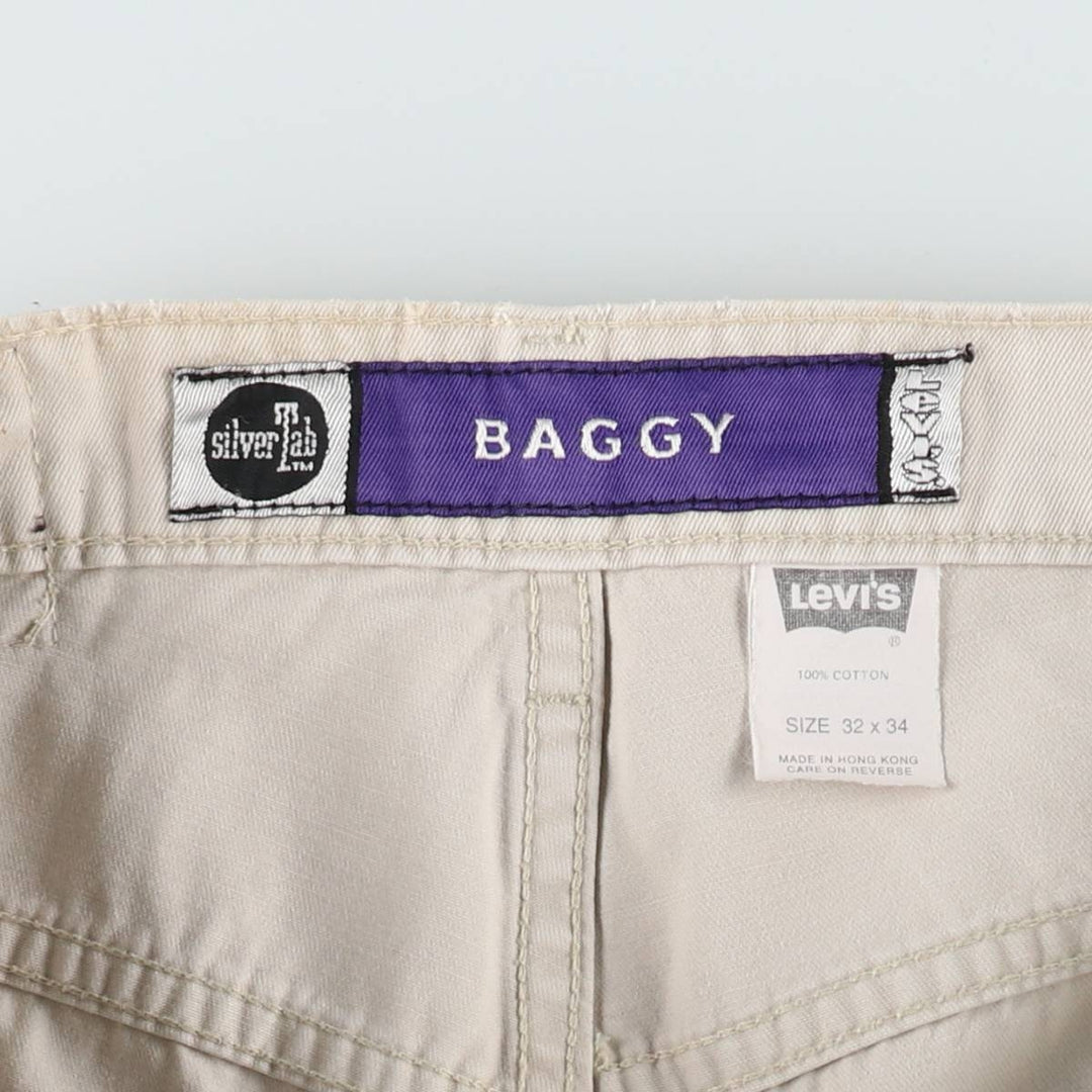Levi's SILVER TAB BAGGY Chino Pants, Men's W32 (approx.) cotton Beige type Vintage Second Hand