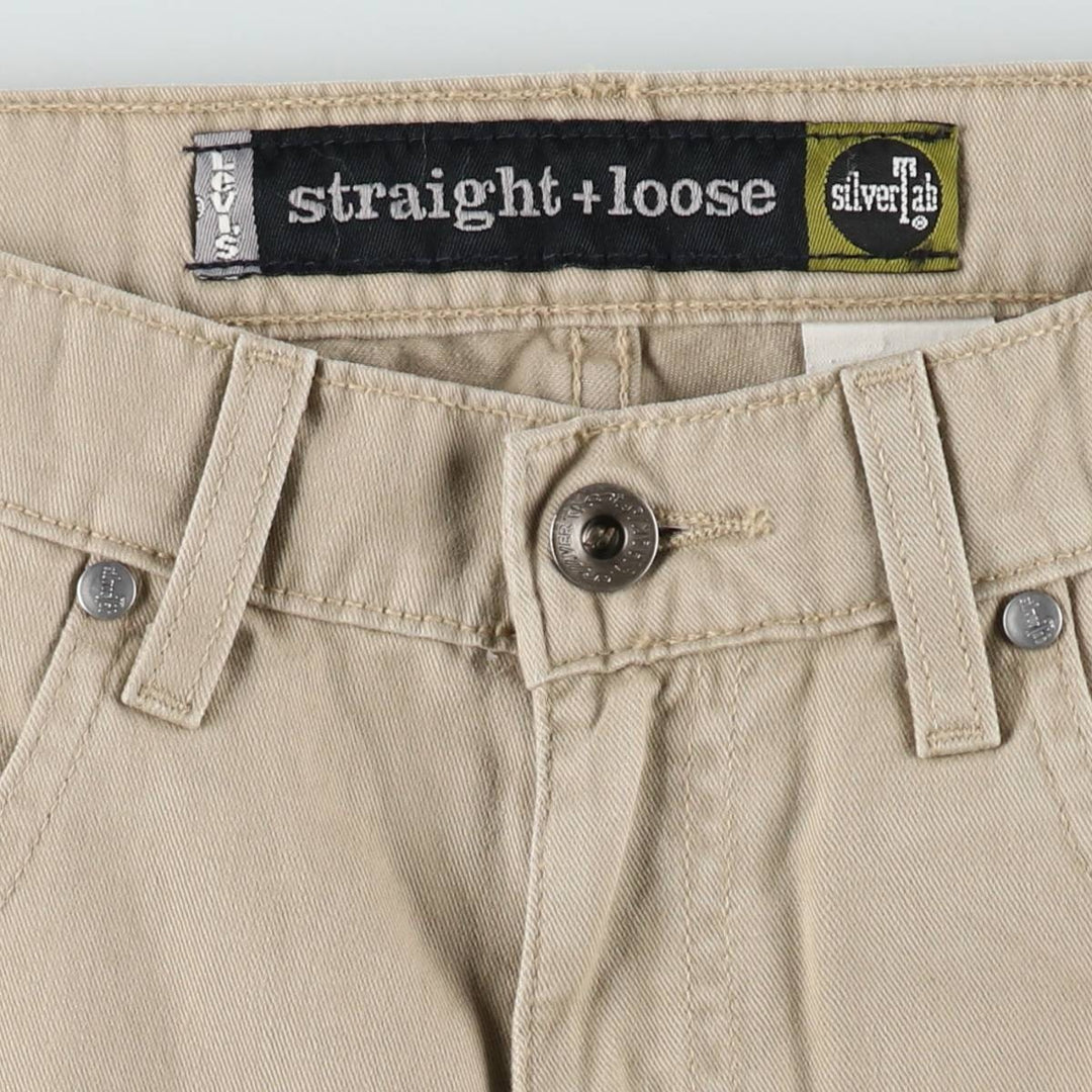 1990'S Levi's SILVER TAB Straight Loose Chino Pants, Men's W30 (approx.), Vintage cotton Beige type Vintage Second Hand