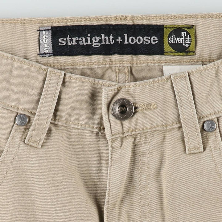 1990'S Levi's SILVER TAB Straight Loose Chino Pants, Men's W30 (approx.), Vintage cotton Beige type Vintage Second Hand
