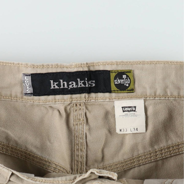 1990'S Levi's Silver Tab Khakis Chino Pants Painter Pants Men's W33 (approx.) Vintage cotton Beige type Vintage Second Hand