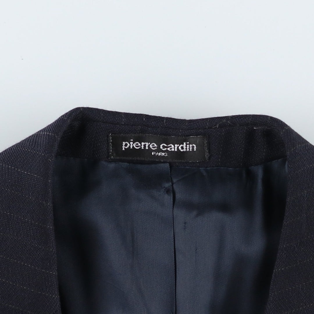 Pierre Cardin striped wool tailored jacket, made in Canada, men's size L equivalent. wool navy blue type Vintage Second Hand