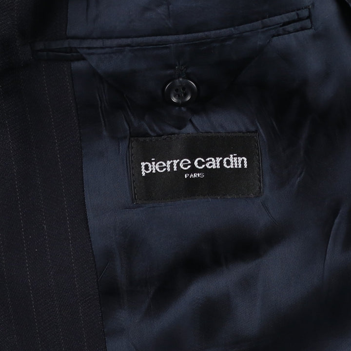 Pierre Cardin striped wool tailored jacket, made in Canada, men's size L equivalent. wool navy blue type Vintage Second Hand