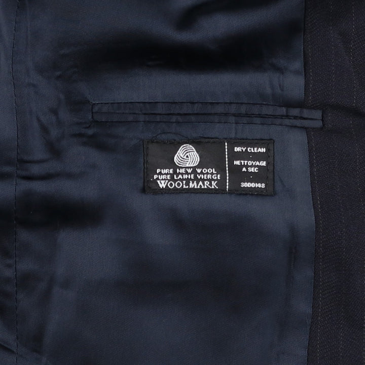 Pierre Cardin striped wool tailored jacket, made in Canada, men's size L equivalent. wool navy blue type Vintage Second Hand