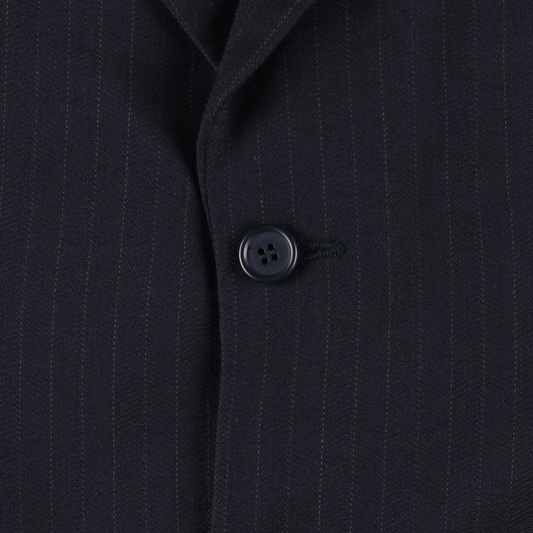 Pierre Cardin striped wool tailored jacket, made in Canada, men's size L equivalent. wool navy blue type Vintage Second Hand