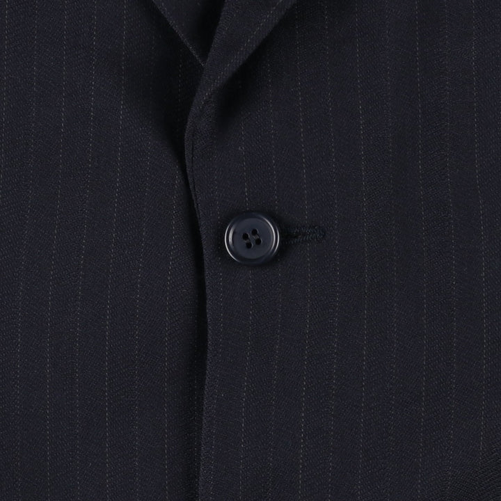 Pierre Cardin striped wool tailored jacket, made in Canada, men's size L equivalent. wool navy blue type Vintage Second Hand
