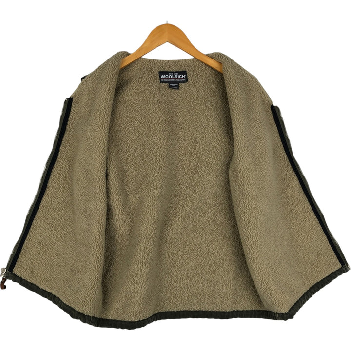 Woolrich Boa Vest, Men's Size M (approx.) cotton Khaki type Vintage Second Hand