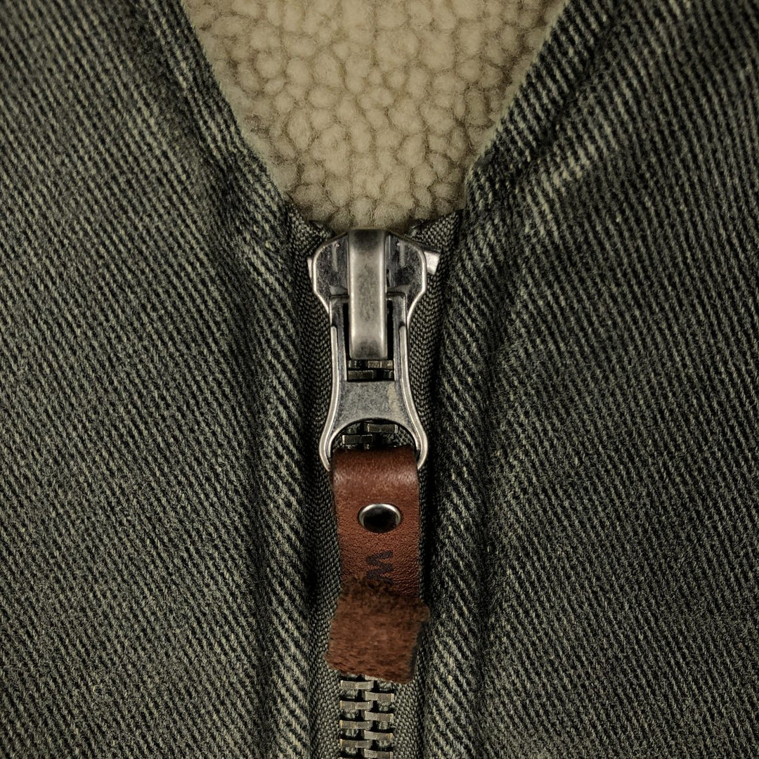 Woolrich Boa Vest, Men's Size M (approx.) cotton Khaki type Vintage Second Hand