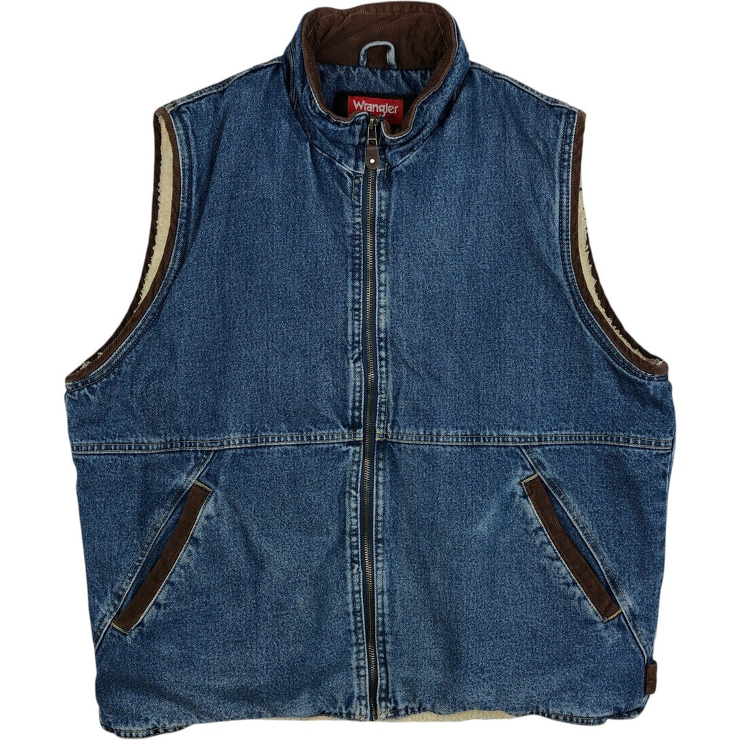 Wrangler HERO Denim Boa Vest, Men's Size L (approx.) cotton blue type Vintage Second Hand