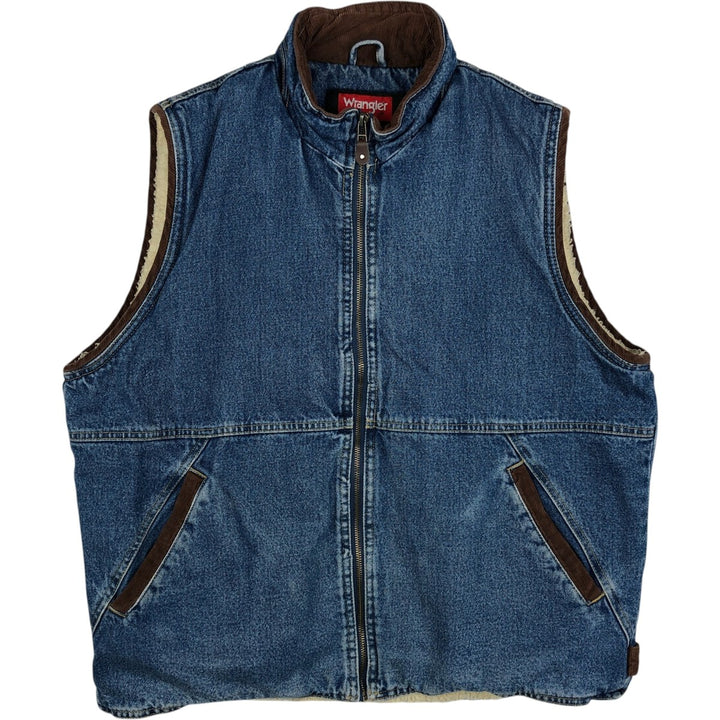 Wrangler HERO Denim Boa Vest, Men's Size L (approx.) cotton blue type Vintage Second Hand