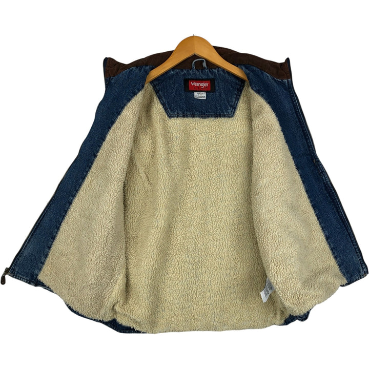 Wrangler HERO Denim Boa Vest, Men's Size L (approx.) cotton blue type Vintage Second Hand