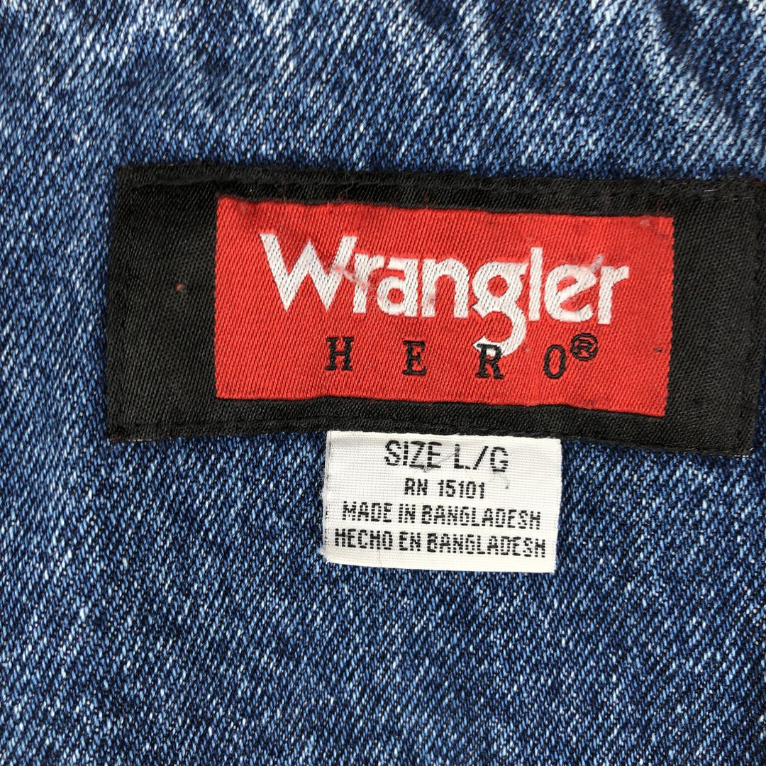 Wrangler HERO Denim Boa Vest, Men's Size L (approx.) cotton blue type Vintage Second Hand