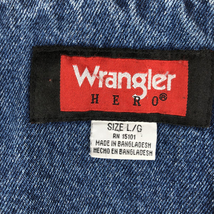 Wrangler HERO Denim Boa Vest, Men's Size L (approx.) cotton blue type Vintage Second Hand