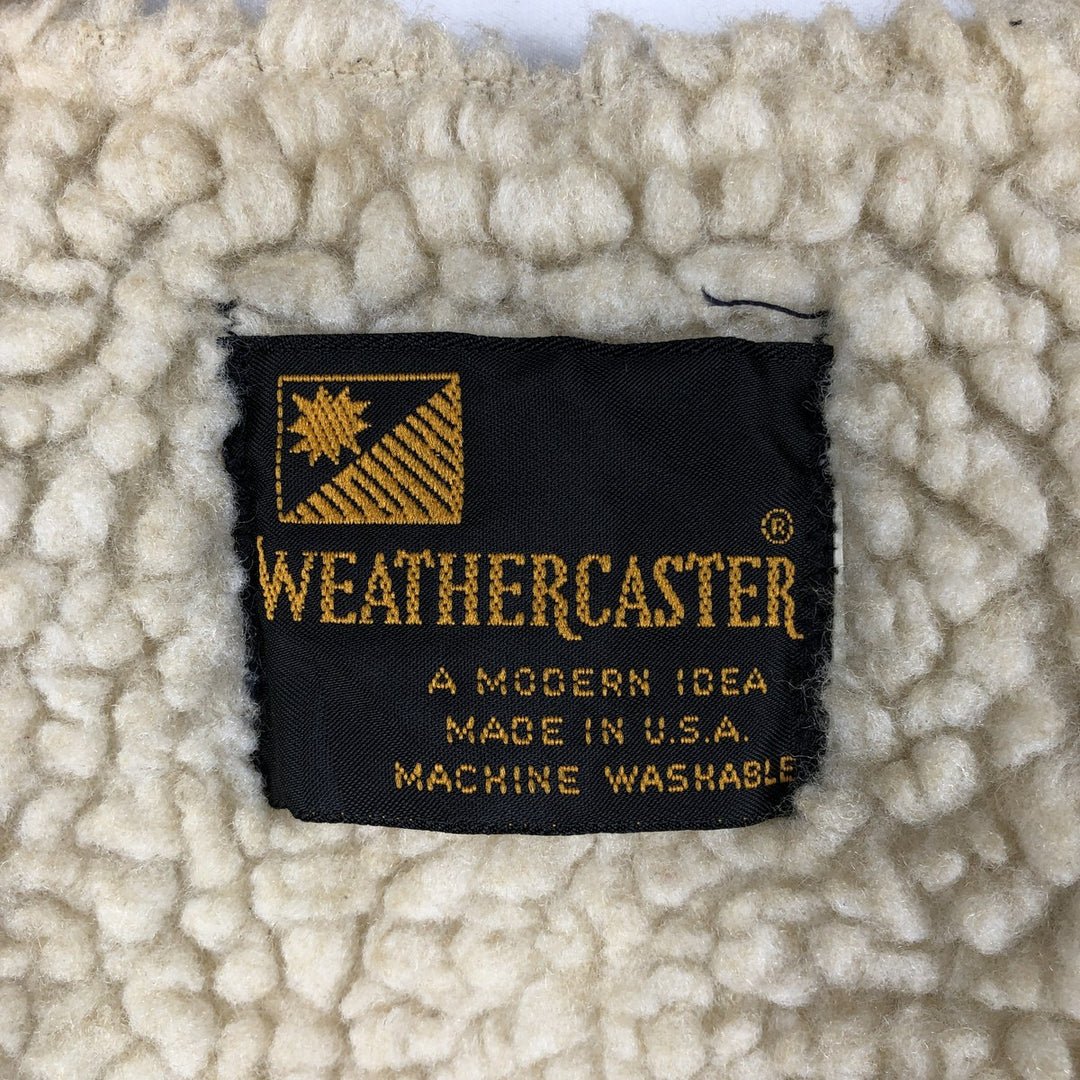 1970'S Weathercaster Bat-Dyed Denim Boa Vest, Made in USA, Men's Size M (Equivalent), Vintage unclear navy blue type Vintage Second Hand