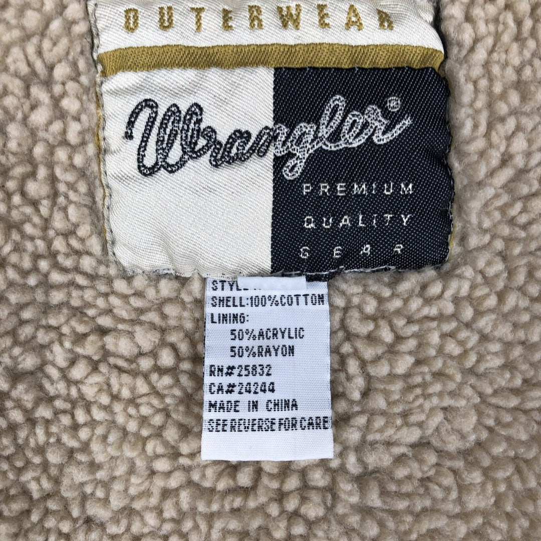 Big Size Wrangler Denim Boa Vest, Men's XXXL Equivalent, Vintage cotton blue type Vintage Second Hand