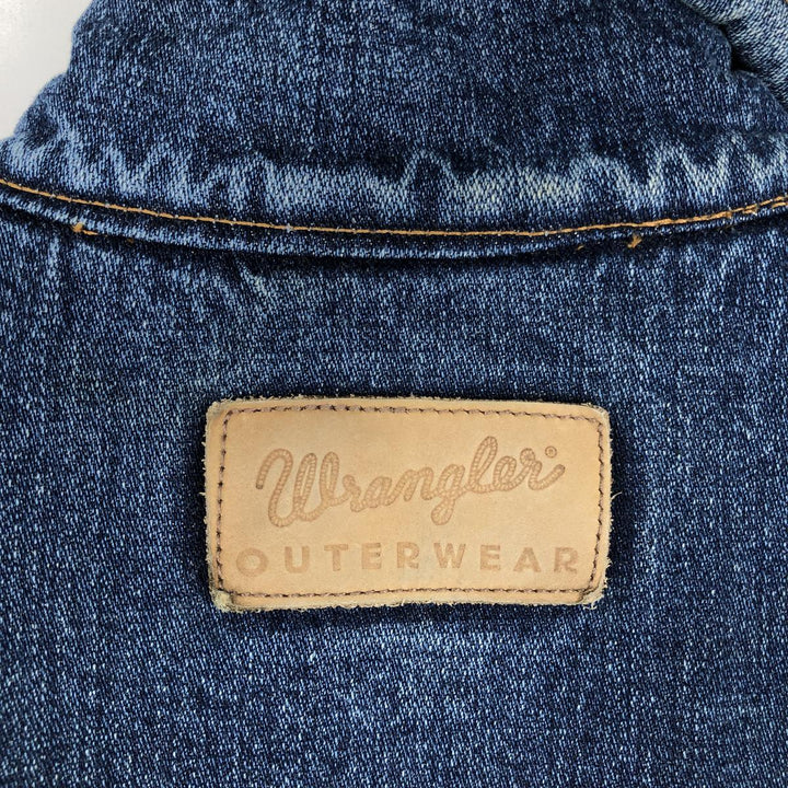 Big Size Wrangler Denim Boa Vest, Men's XXXL Equivalent, Vintage cotton blue type Vintage Second Hand