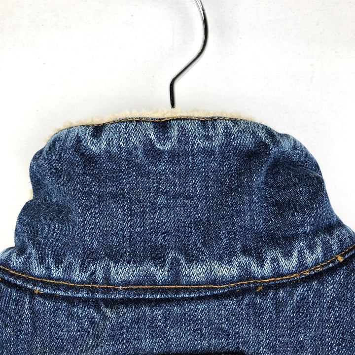 Big Size Wrangler Denim Boa Vest, Men's XXXL Equivalent, Vintage cotton blue type Vintage Second Hand