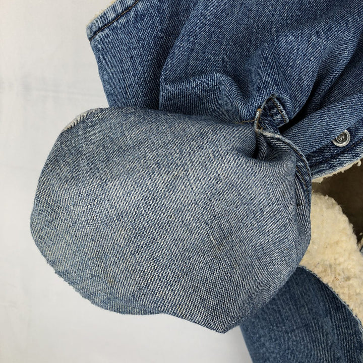 ~80'S Come on strong denim boa vest, made in USA, men's size XL equivalent, vintage. cotton blue type Vintage Second Hand